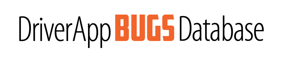 Driver app bugs database
